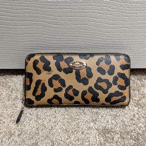 Coach Wild Heart Leopard Print Wallet